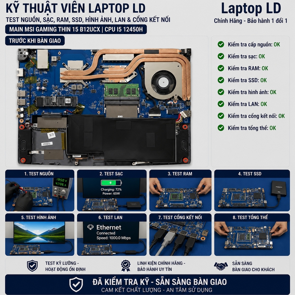 Main MSI Gaming Thin 15 B12UCX | CPU i5 12450H