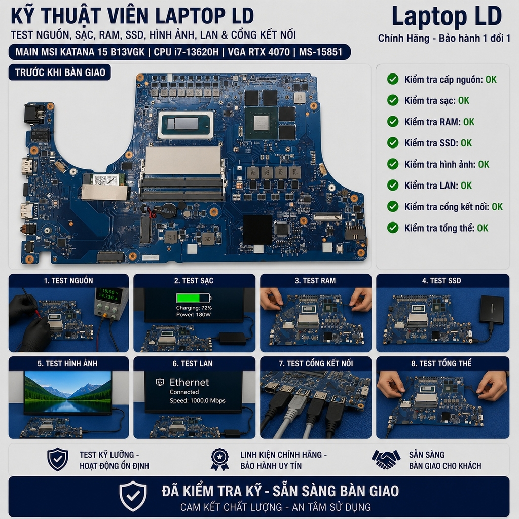 Main MSI Katana 15 B13VGK CPU i7-13620H VGA RTX 4070 | MS-15851