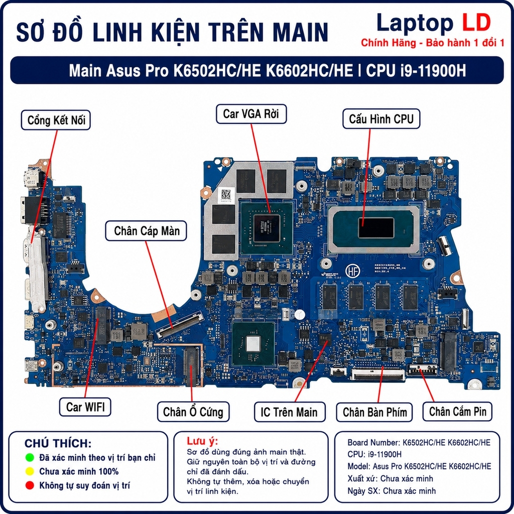Main Asus Pro K6502HC/HE K6602HC/HE | CPU i9-11900H