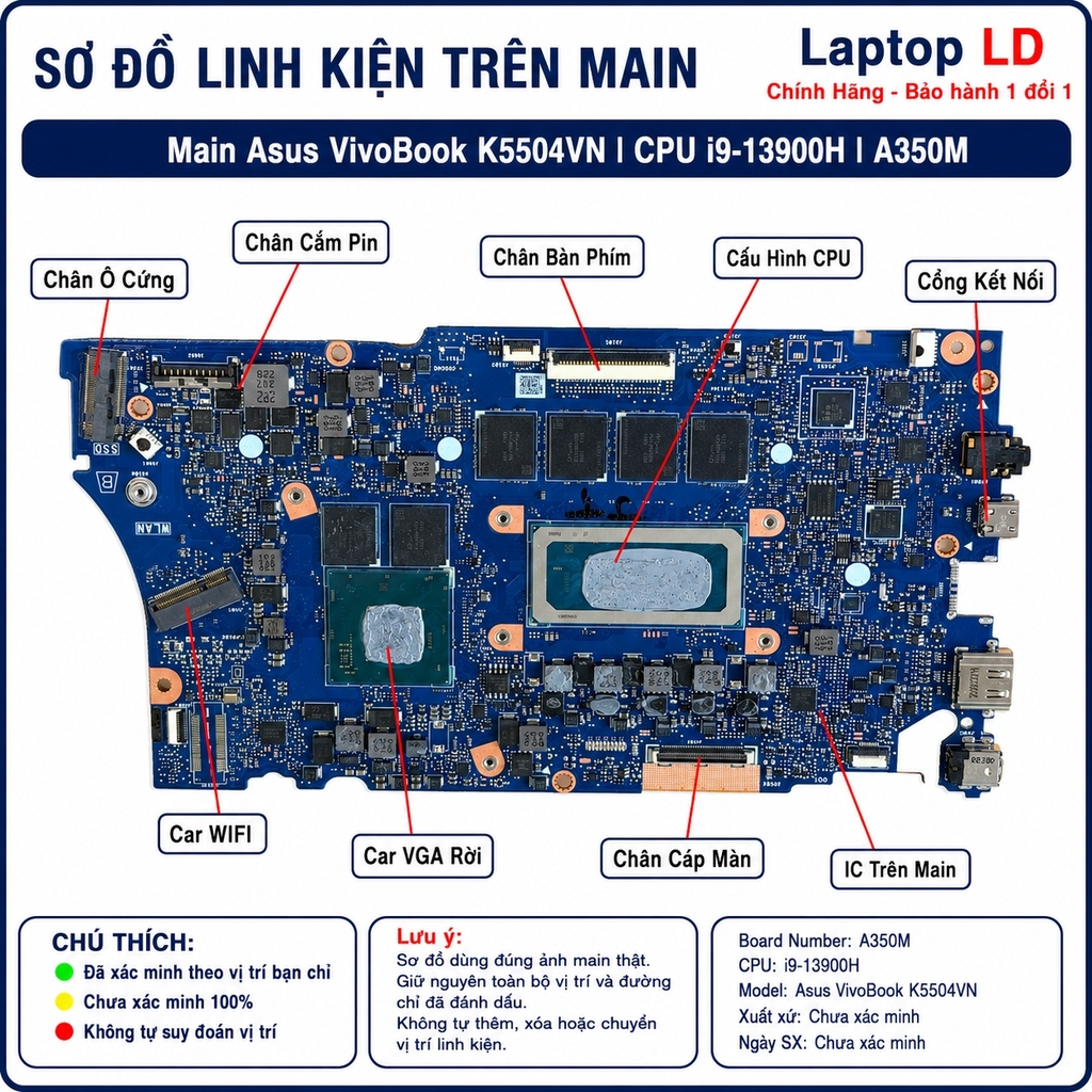 Main Asus VivoBook K5504VN | CPU i9-13900H A350M