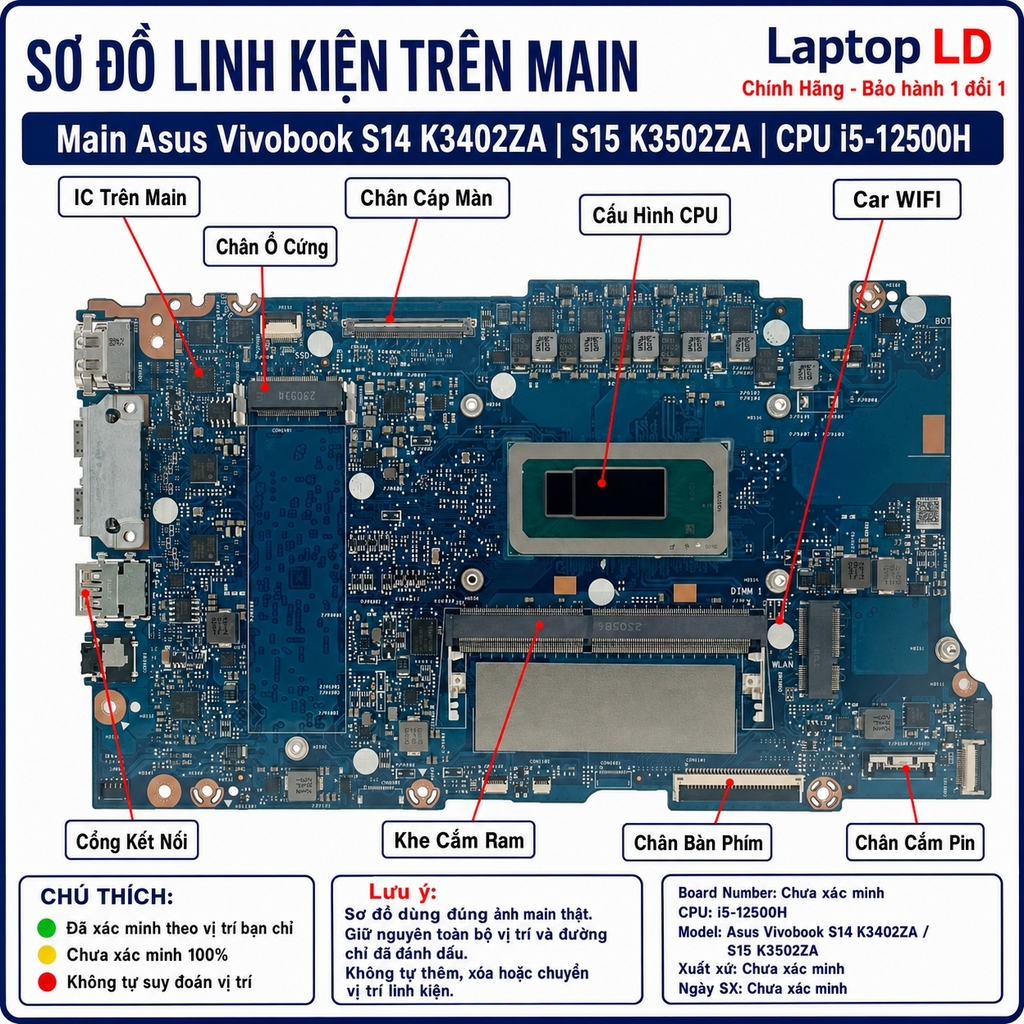 Main Asus Vivobook S14 K3402ZA | S15 K3502ZA | CPU I5-12500H