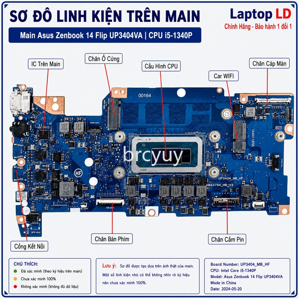 Main Asus Zenbook 14 Flip UP3404VA | CPU I5-1340P