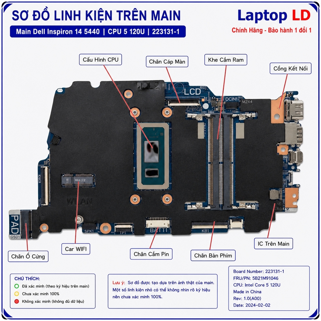 Main Dell Inspiron 14 5440 | CPU 5 120U | 223131-1