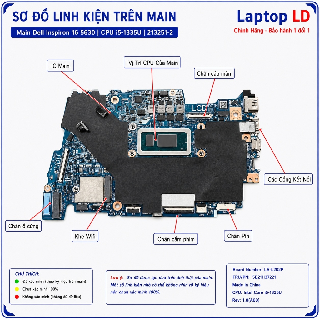Main Dell Inspiron 16 5630 | CPU i5-1335U | 213251-2