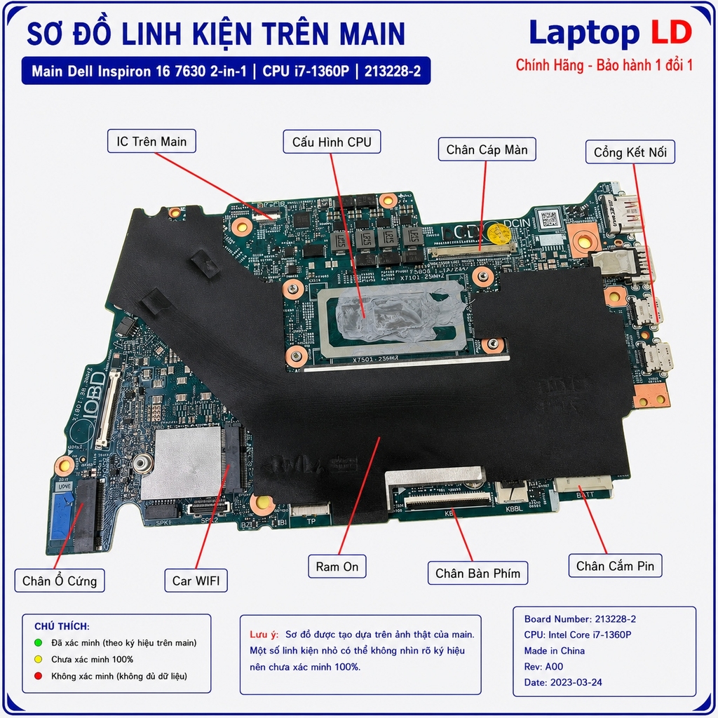 Main Dell Inspiron 16 7630 2-in-1 | CPU i7-1360P | 213228-2