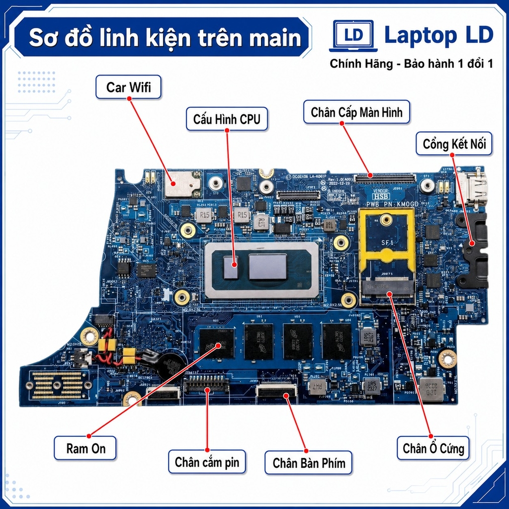 Main Dell Latitude 7440 | 7640 | CPU I7-1365U | LA-M591P