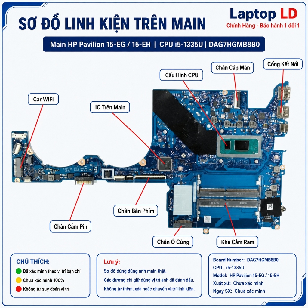 Main HP Pavilion 15-EG / 15-EH | CPU I5-1335U | DAG7HGMB8B0