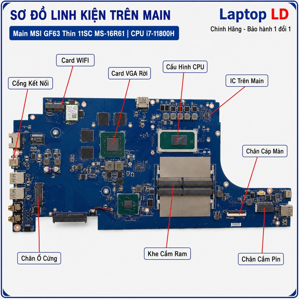 Main MSI GF63 Thin 11SC MS-16R61 | CPU i7-11800H