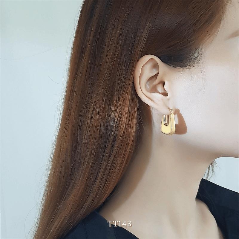 Bông tai Thép Titan không gỉ dạng vuông TT143