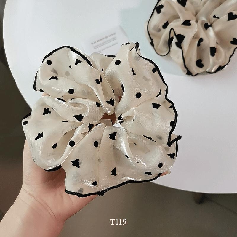 Buộc tóc Scrunchies voan 2 lớp nữ tính dể thương T22