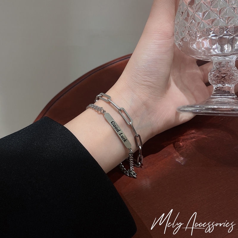 Vòng tay thép titan không gỉ unisex cá tính  - Mely CT04