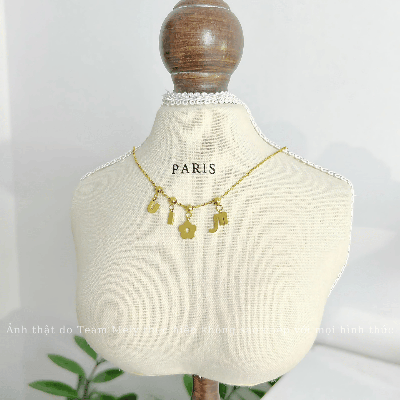 Dây chuyền Thép Titan không gỉ chữ VÀNG CT34