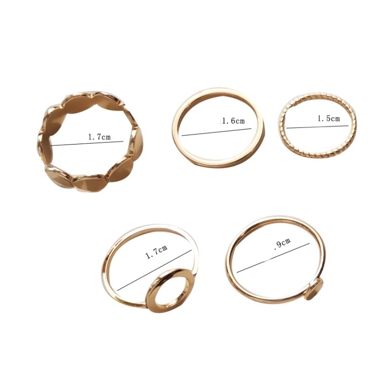Set nhẫn unisex cá tính hiện đại Mely D109