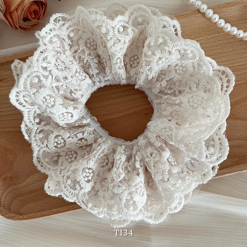 Buộc tóc Scrunchies voan 2 lớp nữ tính dể thương T22
