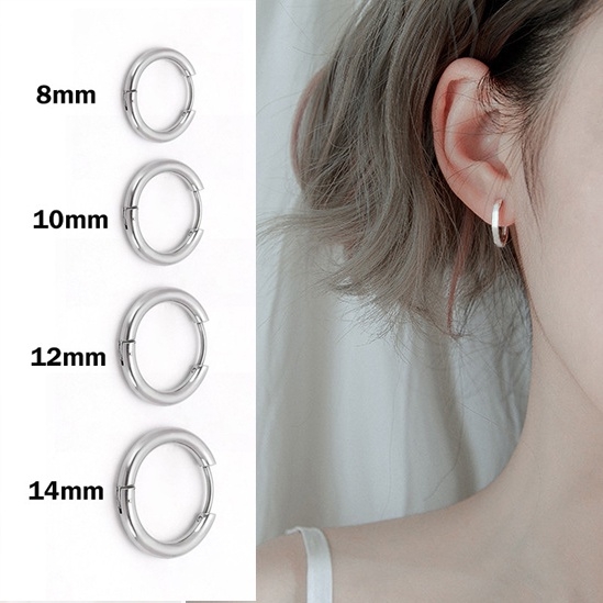 Bông tai titan thép y tế tròn basic không dị ứng ( 1 CHIẾC ) CT06