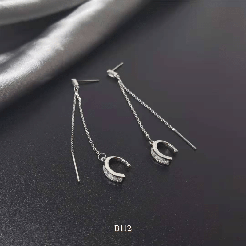 Bông tai nữ kẹp vành đính đá phụ kiện trang sức cá tính B112 (1 chiếc)
