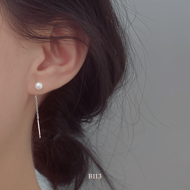 Bông tai nữ ngọc trai nhân tạo nhỏ thả nhẹ nhàng thanh lịch B113