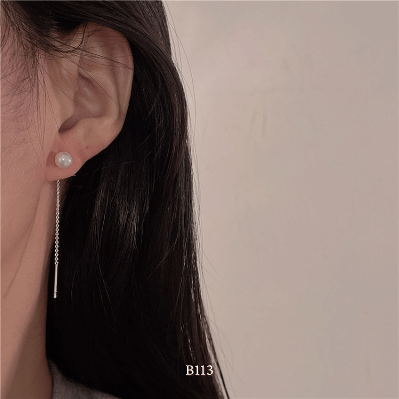 Bông tai nữ ngọc trai nhân tạo nhỏ thả nhẹ nhàng thanh lịch B113