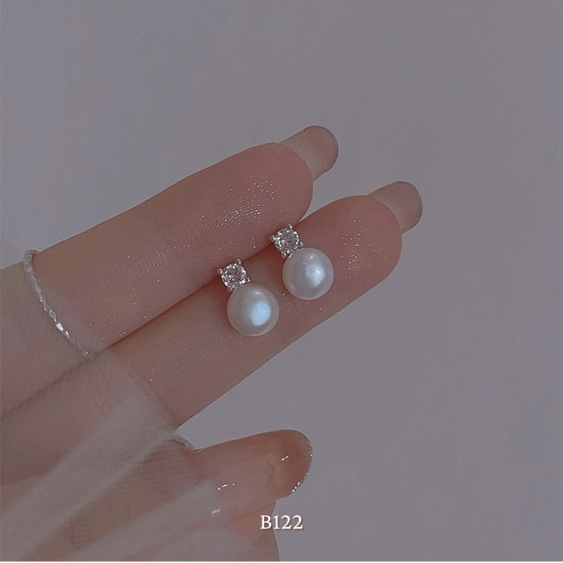 Bông tai nữ ngọc trai nhân tạo thiết kế Retro đơn giản sang trọng -  B122