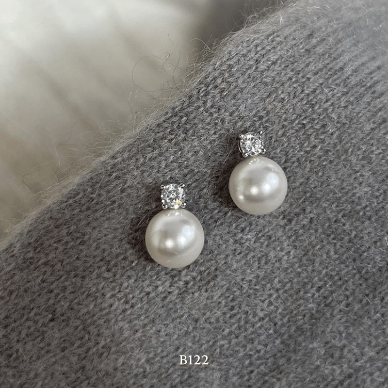 Bông tai nữ ngọc trai nhân tạo thiết kế Retro đơn giản sang trọng -  B122