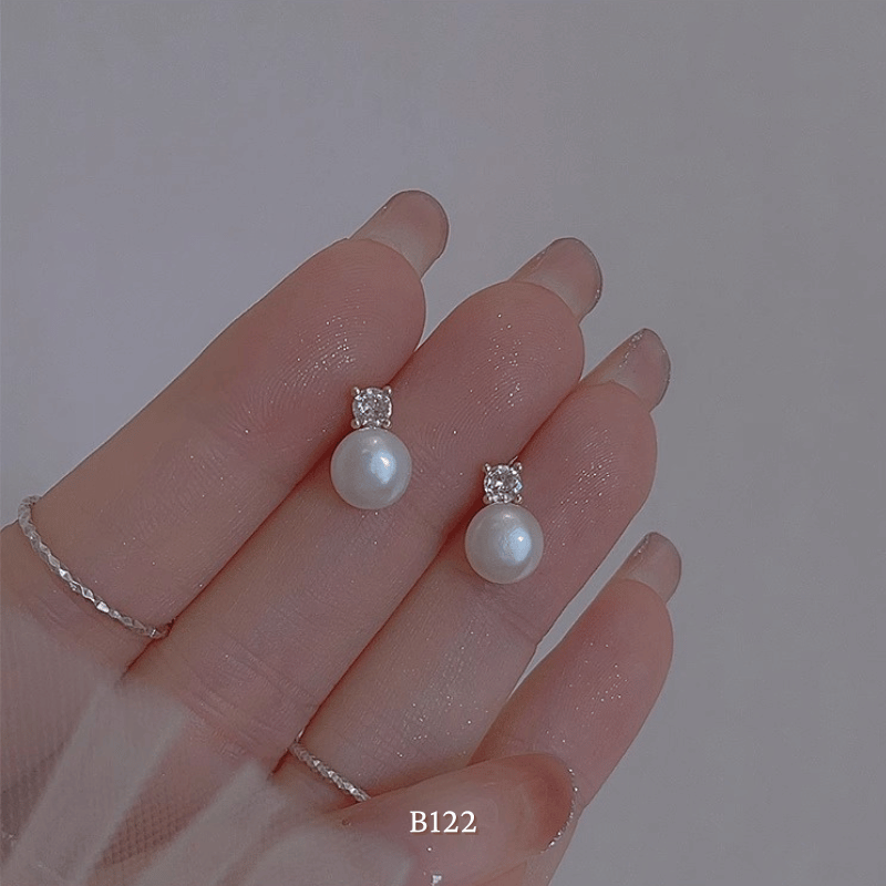 Bông tai nữ ngọc trai nhân tạo thiết kế Retro đơn giản sang trọng -  B122