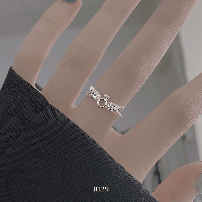Nhẫn đính đá hình cánh thiên thân B129