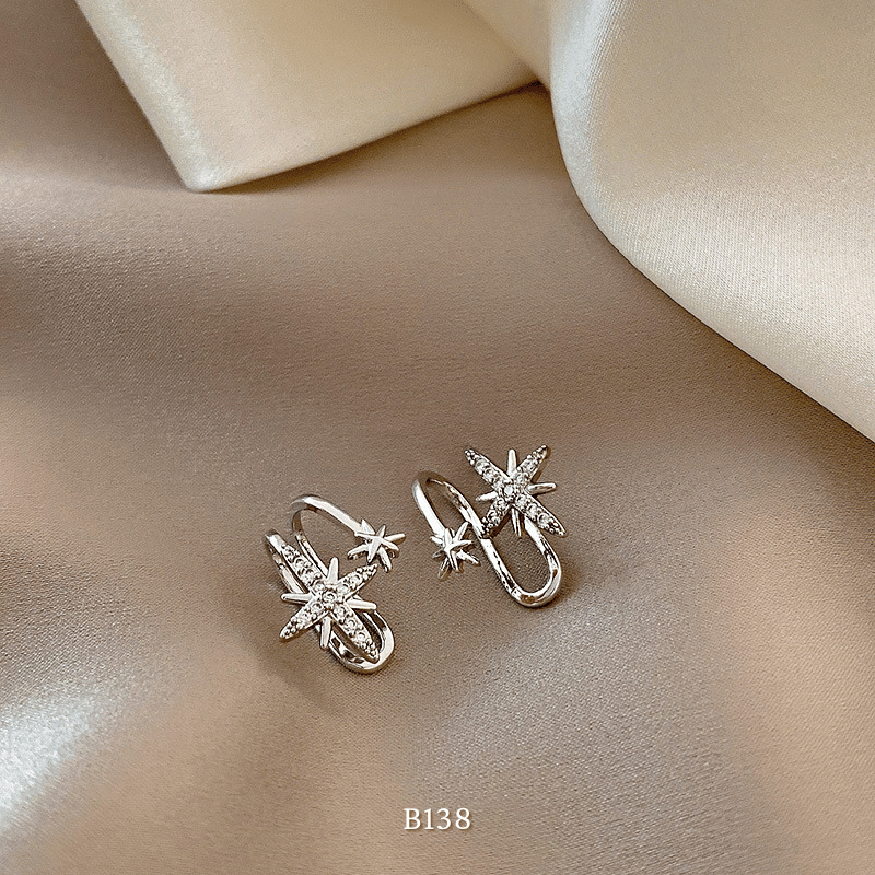 Bông tai vành đình đá ngôi sao B138 (1 Chiếc)