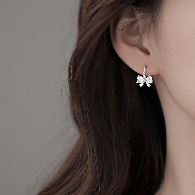 Bông tai Nơ đá zircon B93