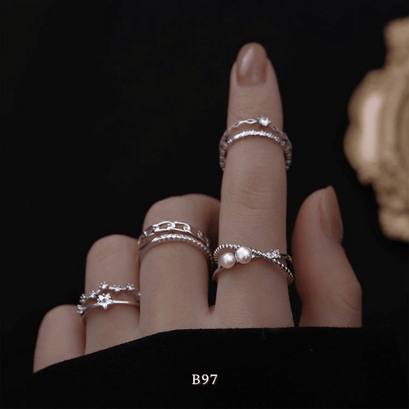 Nhẫn nữ đôi basic thời trang Hàn Quốc đẹp Mely B97