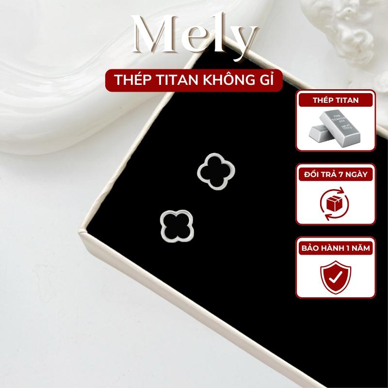 Bông tai titan cỏ 4 lá nhỏ TT156
