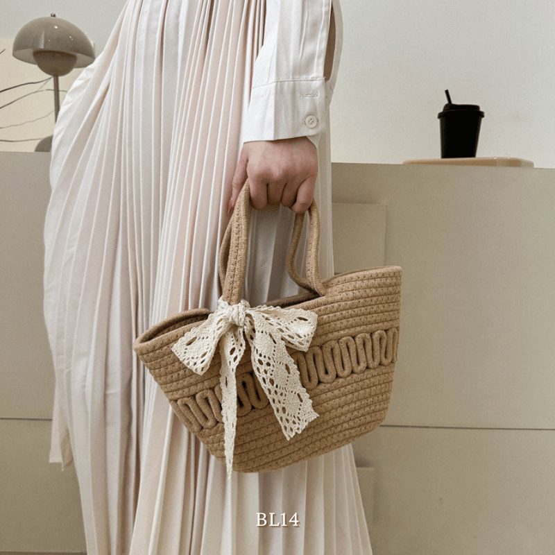 Túi xách cotton dạng thắt nơ BL14