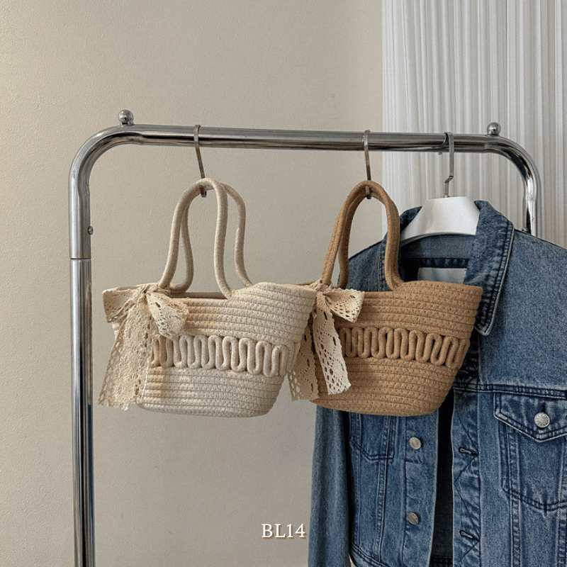 Túi xách cotton dạng thắt nơ BL14