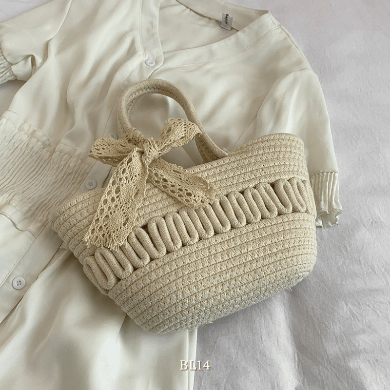 Túi xách cotton dạng thắt nơ BL14