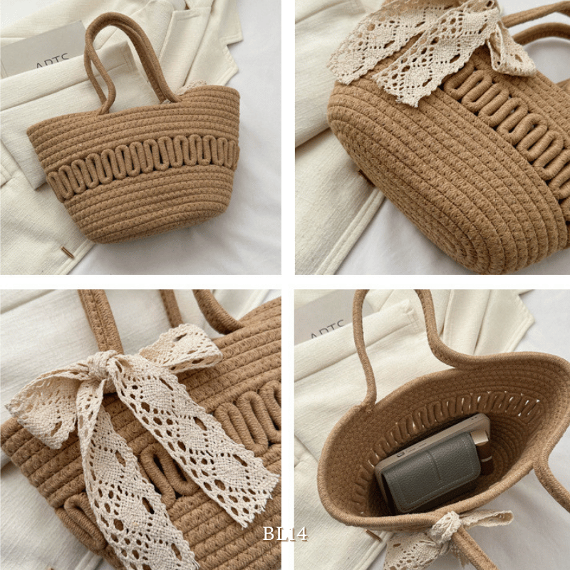 Túi xách cotton dạng thắt nơ BL14