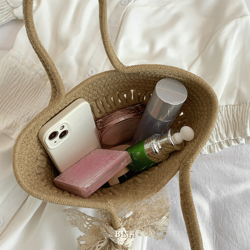 Túi xách cotton dạng thắt nơ BL14