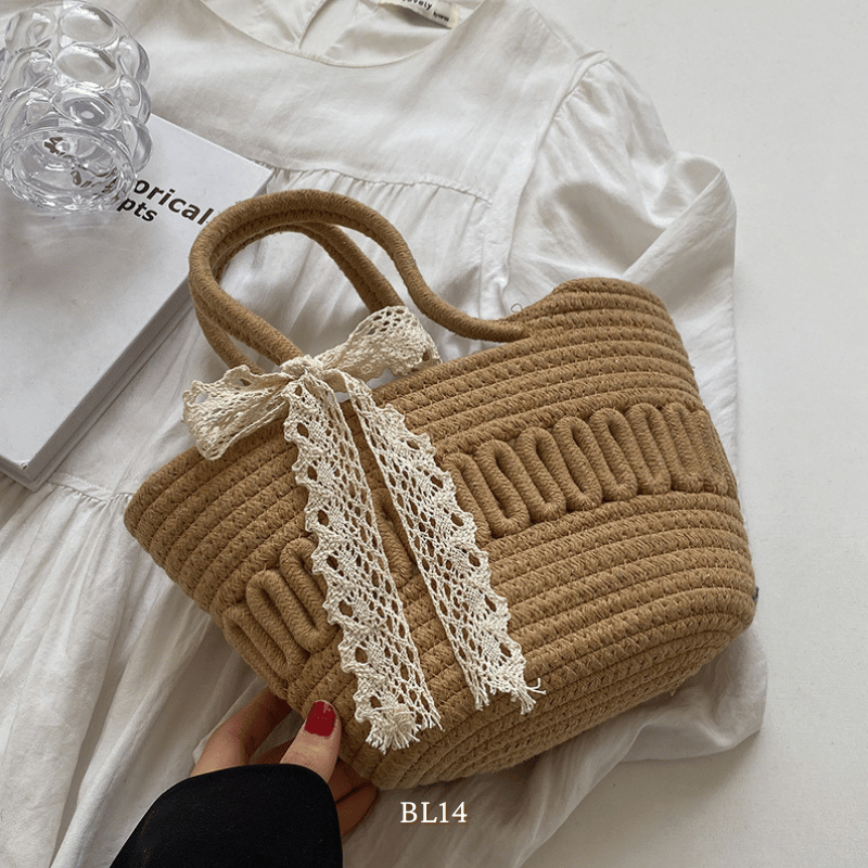 Túi xách cotton dạng thắt nơ BL14