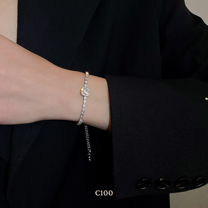 Vòng tay nữ dây rút đính đá phụ kiện trang sức thời trang C100