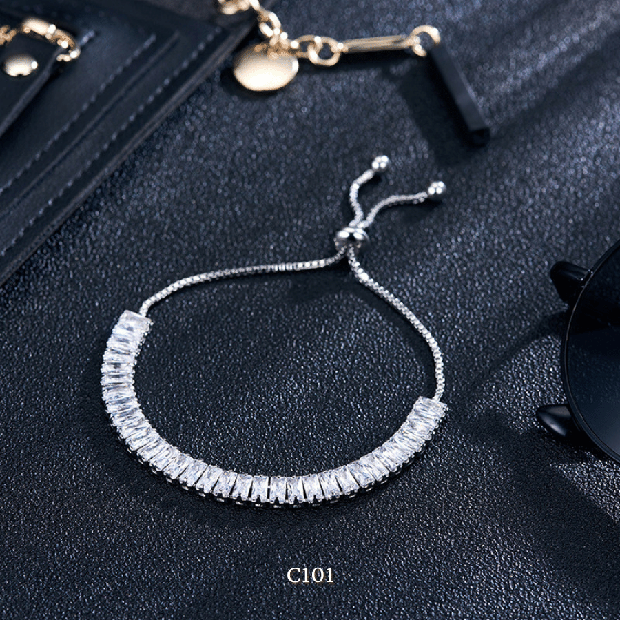 Vòng tay nữ dây rút đính đá pha lê sang trọng cao cấp C101