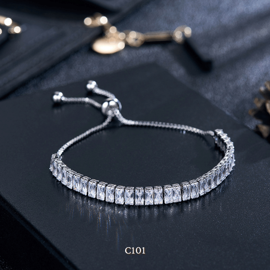 Vòng tay nữ dây rút đính đá pha lê sang trọng cao cấp C101