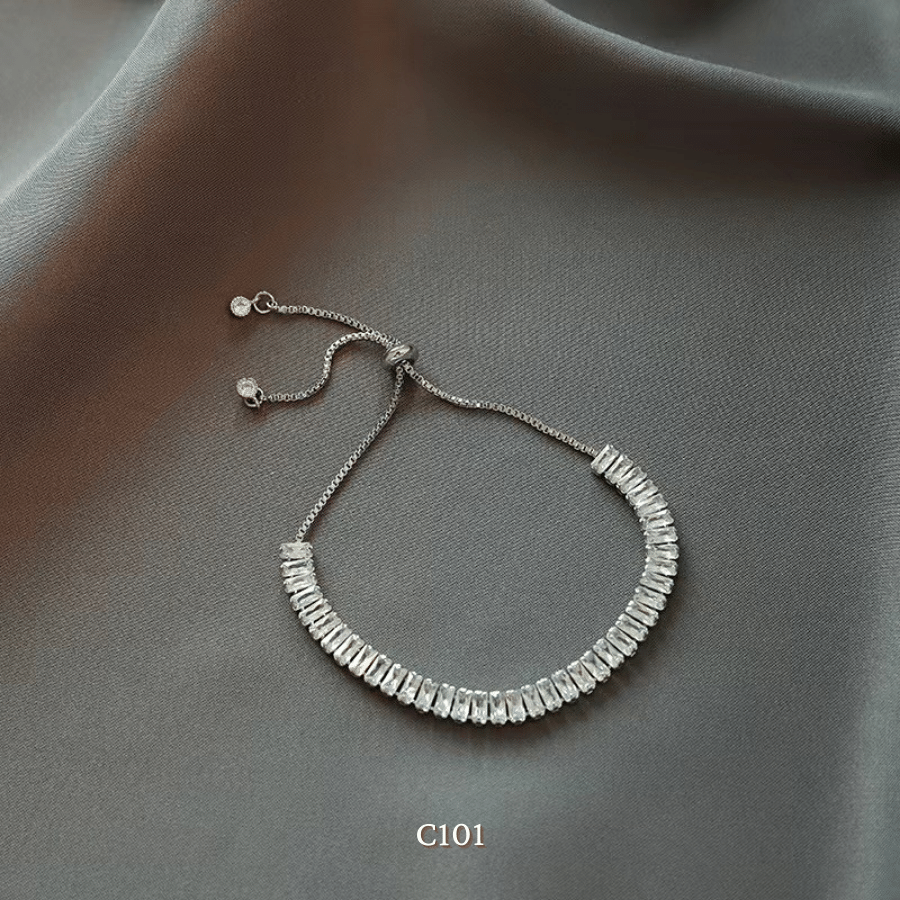 Vòng tay nữ dây rút đính đá pha lê sang trọng cao cấp C101