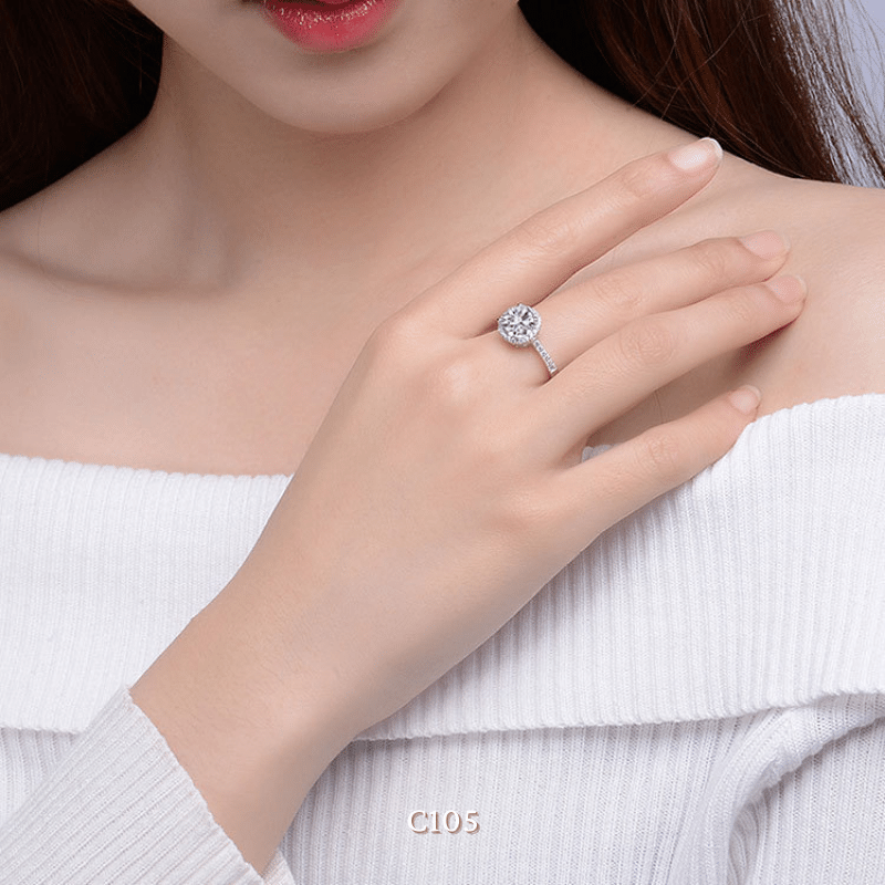 Nhẫn đính đá thiết kế mở free size cao cấp dành cho nữ C105