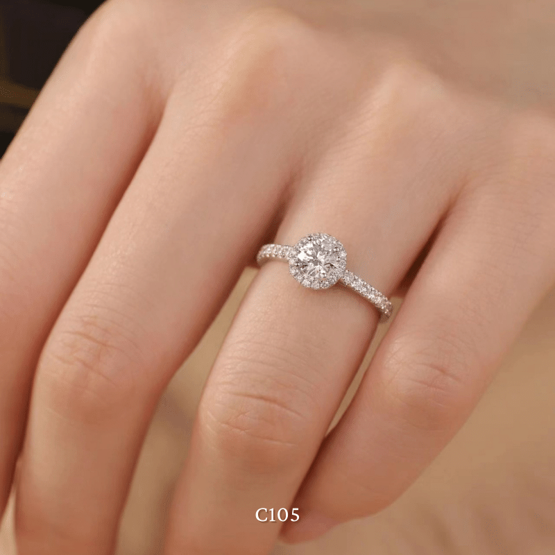 Nhẫn đính đá thiết kế mở free size cao cấp dành cho nữ C105