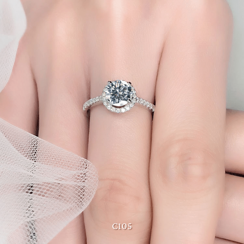 Nhẫn đính đá thiết kế mở free size cao cấp dành cho nữ C105