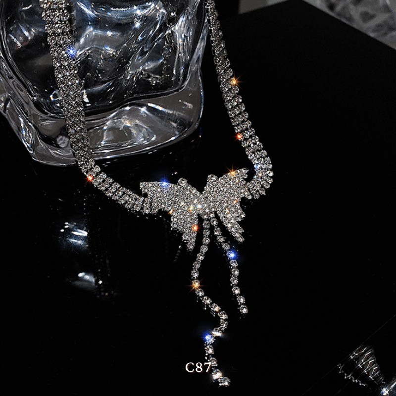 Vòng cổ choker đính đá sang trọng đi tiệc sự kiện hottrend thời trang C87