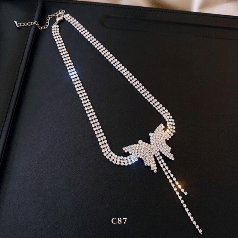 Vòng cổ choker đính đá sang trọng đi tiệc sự kiện hottrend thời trang C87