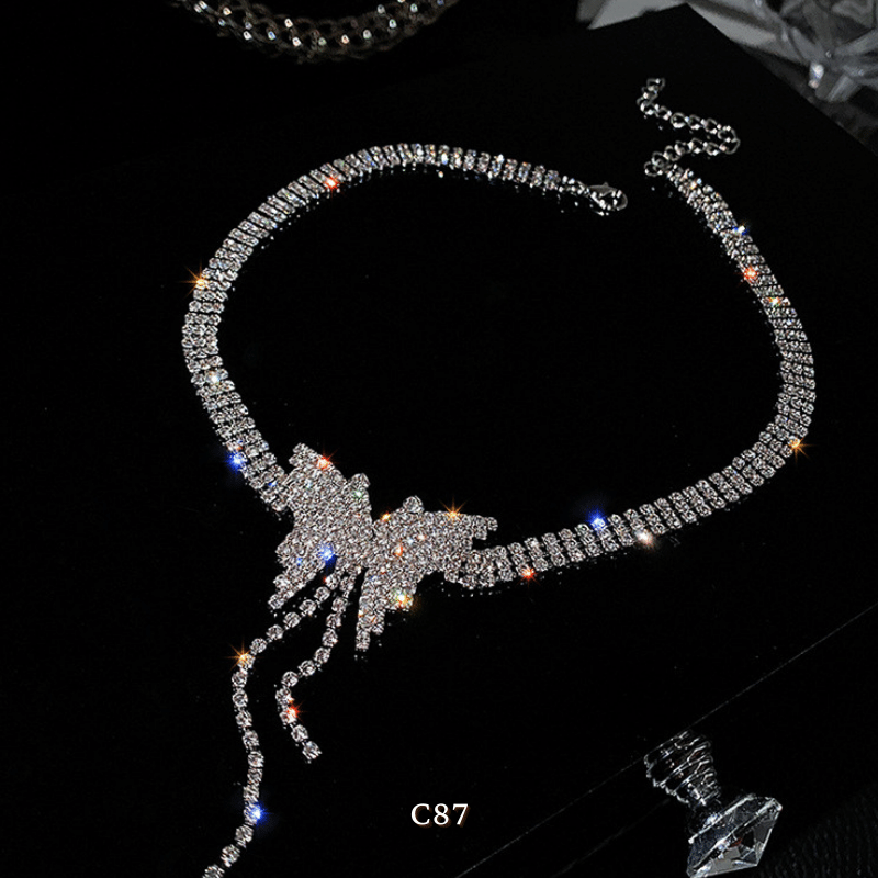 Vòng cổ choker đính đá sang trọng đi tiệc sự kiện hottrend thời trang C87