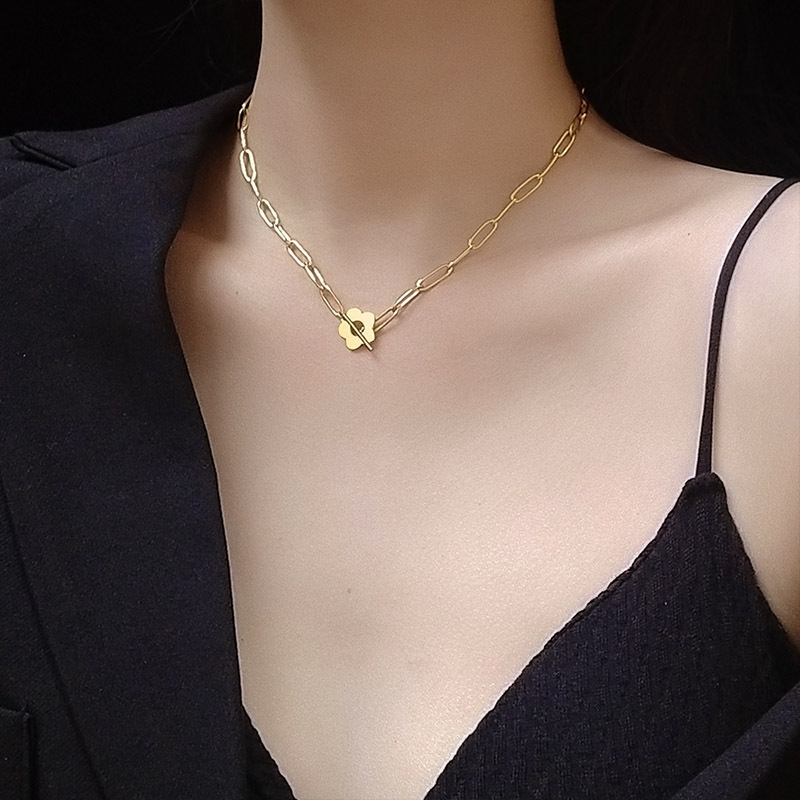 Dây chuyền, vòng cổ titan mắt xích mạ vàng không đen gỉ thời trang cá tính Mely CT21