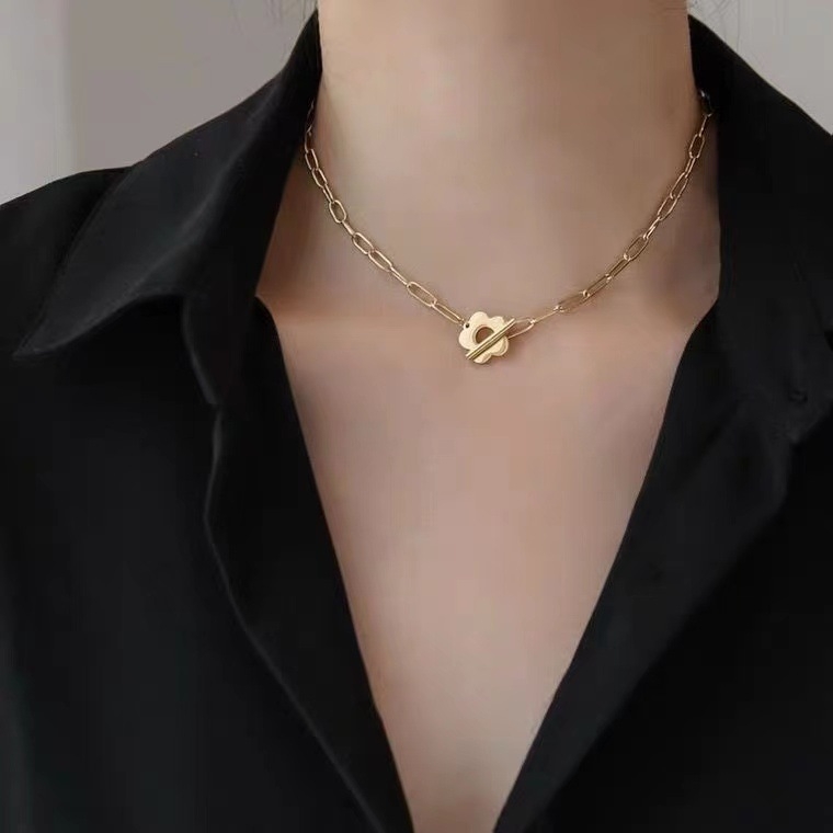 Dây chuyền, vòng cổ titan mắt xích mạ vàng không đen gỉ thời trang cá tính Mely CT21