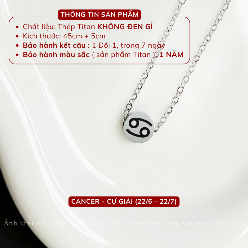 Dây chuyền Thép Titan không gỉ dạng Cung Hoàng Đạo CT31