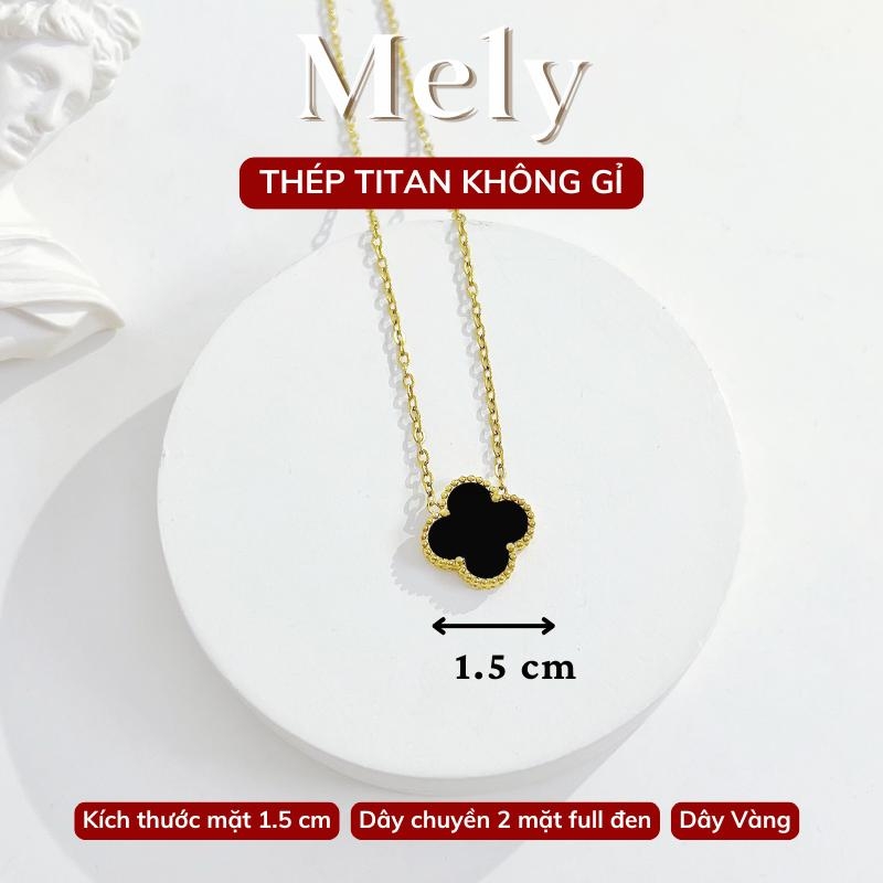 Dây chuyền Thép Titan hai mặt cỏ bốn lá TT114